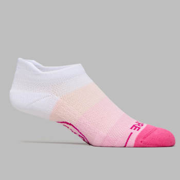 WOMEN'S OMBR&Eacute; STRIPE ANKLE SOCK in SNOW / KNOCKOUT PINK
