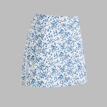 SCATTERED DITZY FLORAL SILKY TECH NLYON SKORT in Twilight