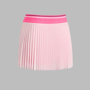 MICROPLEAT STRETCH WOVEN HIGHWAISTED SKORT in Blush