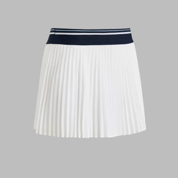 MICROPLEAT STRETCH WOVEN HIGHWAISTED SKORT in Snow