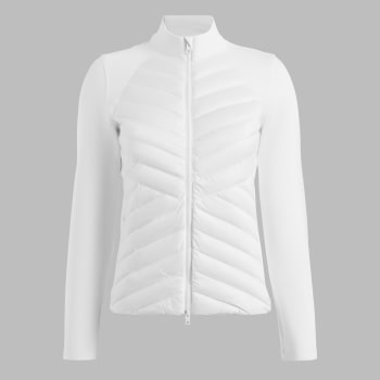 V-DOWN QUILTED HYBRID JACKET in CHALK WHITE