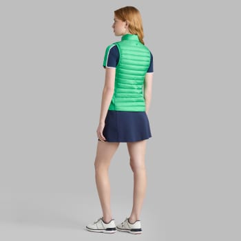 Alternative image of V-DOWN QUILTED STRETCH TECH INTERLOCK GILET in Clover