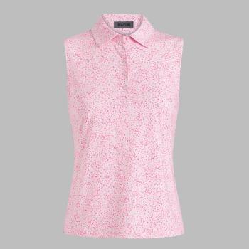 FIREWORKS SILKY TECH NYLON SLEEVELESS POLO in Blush
