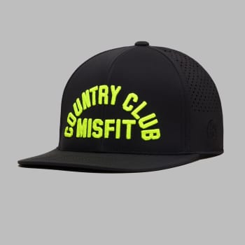 LTD RELEASE COUNTRY CLUB MISFIT PERFORATED DELTA HAT in ONYX / ELECTRIC