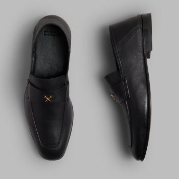 MEN'S METAL TEES LEATHER FLEX LOAFER in Onyx