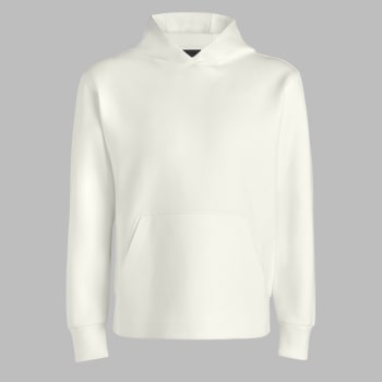 COTTON BLEND SCUBA HOODIE in CHALK WHITE