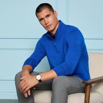 Alternative image of SOFT TOUCH JERSEY 1/4 ZIP in Cobalt