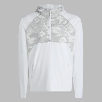 HYBRID 1/4 ZIP HOODED PULLOVER in SNOW CAMO