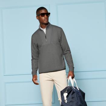 Alternative image of DOUBLE KNIT PULLOVER in CHARCOAL MELANGE