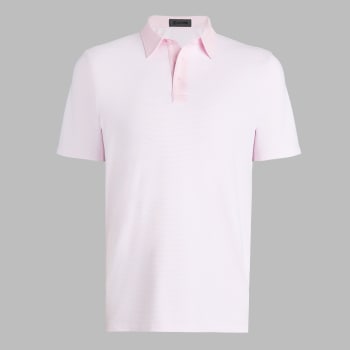 FEEDER STRIPE FINE TECH JERSEY POLO in Blush