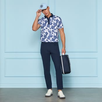 Alternative image of STAMPED FLORAL TECH JERSEY POLO in Willow