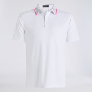 CAMO COLLAR PERFORMANCE PIQU&Eacute; POLO in Snow