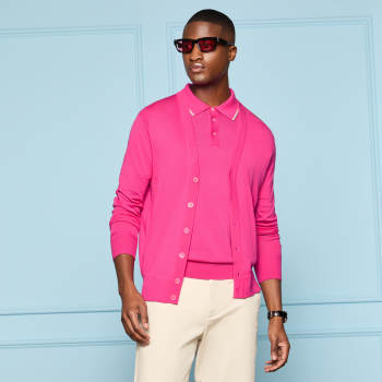 Alternative image of LTD RELEASE MERINO WOOL KNIT CARDIGAN in KNOCKOUT PINK