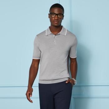 Alternative image of LTD RELEASE MERINO WOOL KNIT JUMPER POLO in NIMBUS MELANGE