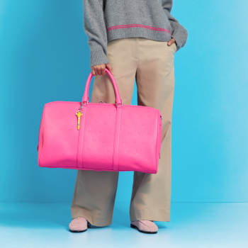Alternative image of EMBOSSED SKULL & TEES LEATHER WEEKENDER in KNOCKOUT PINK