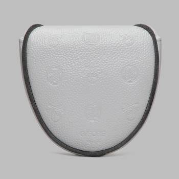 EMBOSSED SKULL & TEES LEATHER MALLET HEADCOVER in NIMBUS / CHARCOAL