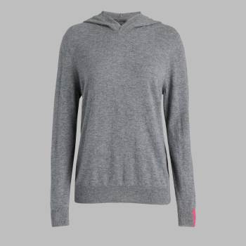 CASHMERE HOODED JUMPER in NIMBUS MELANGE