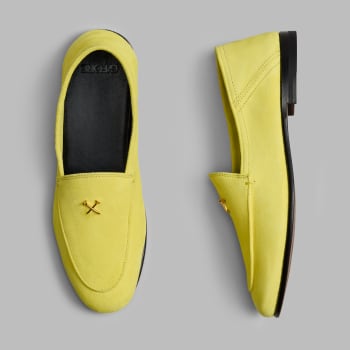 WOMEN'S METAL TEES SUEDE FLEX LOAFER in BLAZE