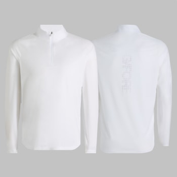 TECH M&Eacute;LANGE RAGLAN QUARTER ZIP PULLOVER in Snow