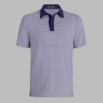 FEEDER STRIPE FINE TECH JERSEY POLO in Wisteria