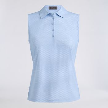 GEO 2 SILKY TECH NYLON SLEEVELESS POLO in SKY / SNOW