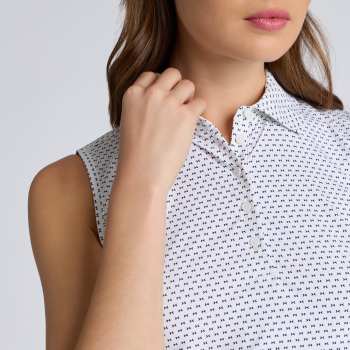 Alternative image of GEO 2 SILKY TECH NYLON SLEEVELESS POLO in Snow / Twilight