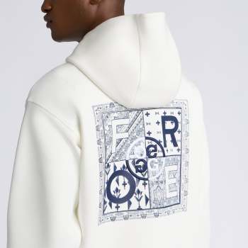 Alternative image of FORE CORNERS COTTON BLEND SCUBA HOODIE in CHALK WHITE