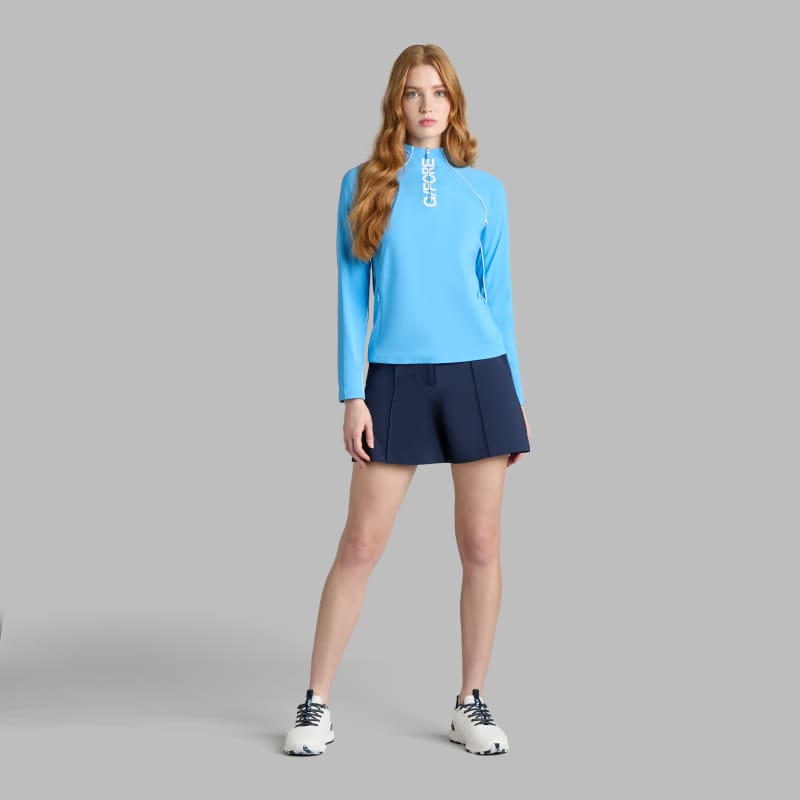 G/FORE韓国ジーフォア レディースモックネックインナーsizeM CONTRAST MESH SILKY TECH NYLON 1/4 ZIP PULLOVER | WOMEN'S