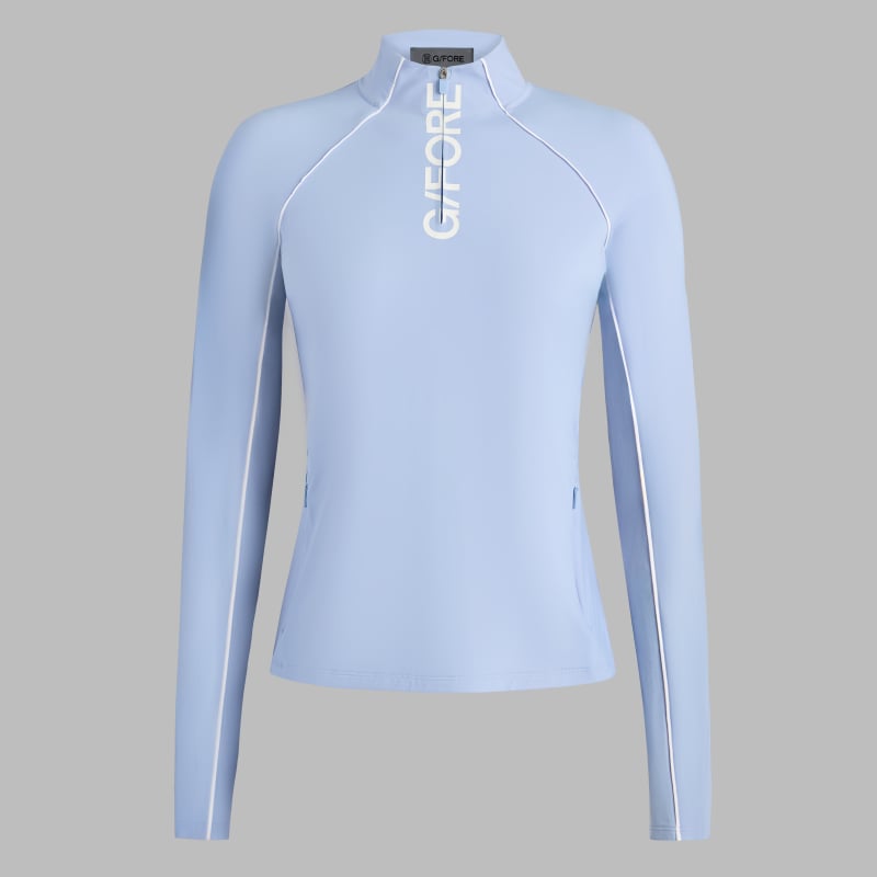 CONTRAST MESH SILKY TECH NYLON 1/4 ZIP PULLOVER | WOMEN'S