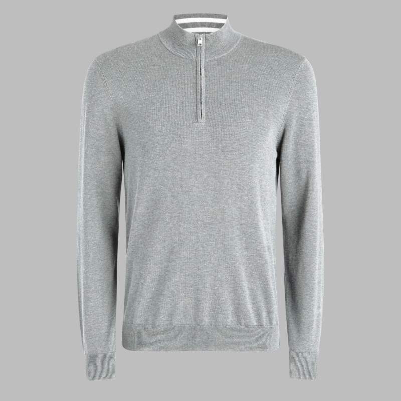 G/FORE ジップアップブルゾンXL グレー/ネイビー COOLING COTTON 1/4 ZIP SWEATER | MEN'S TOPS | G/FORE