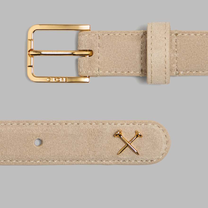 WOMEN'S METAL TEES SUEDE BELT in PUMICE image number 2