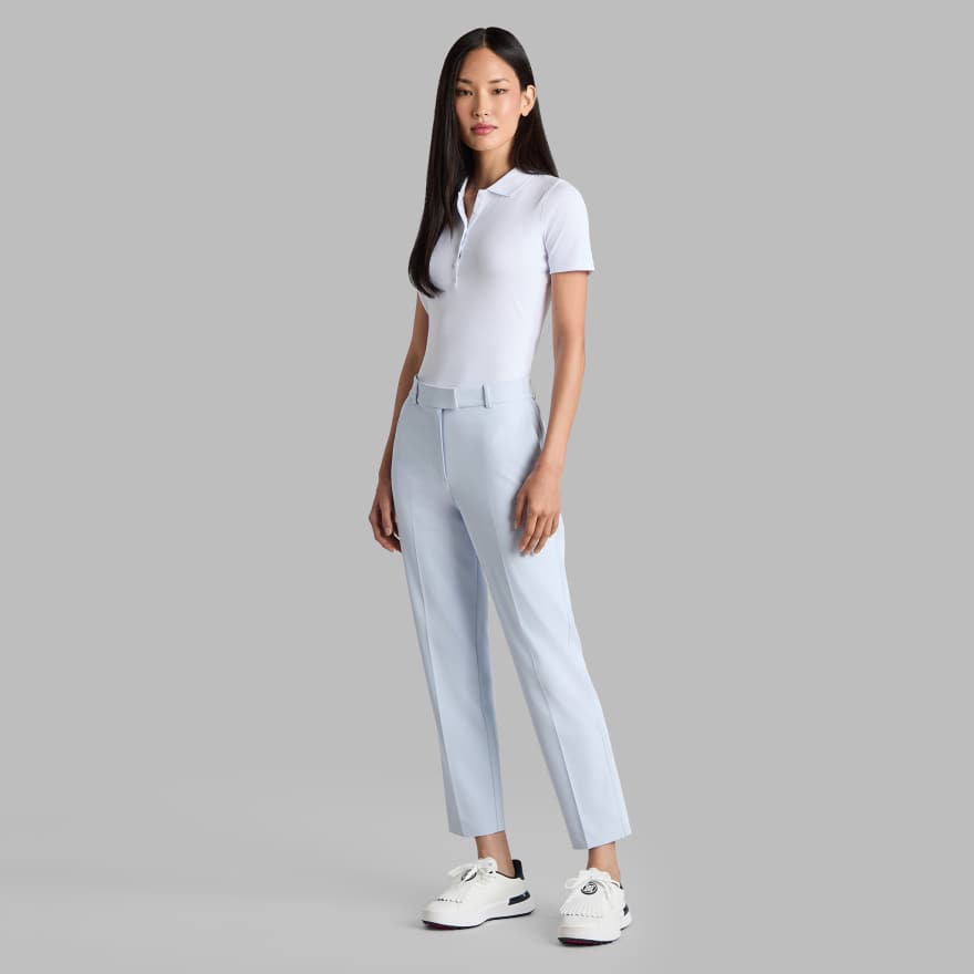 STRETCH PERFORMANCE TWILL STRAIGHT LEG TROUSER in PALE BAJA image number 3
