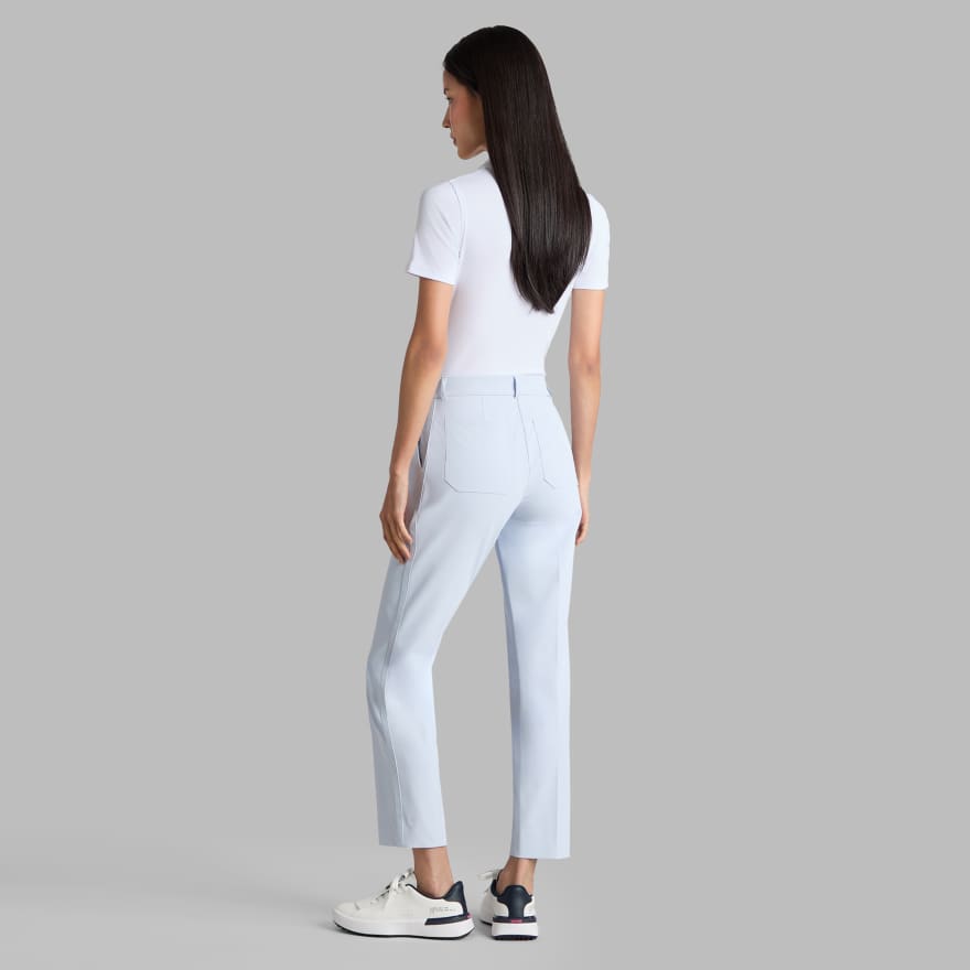 STRETCH PERFORMANCE TWILL STRAIGHT LEG TROUSER in PALE BAJA image number 4