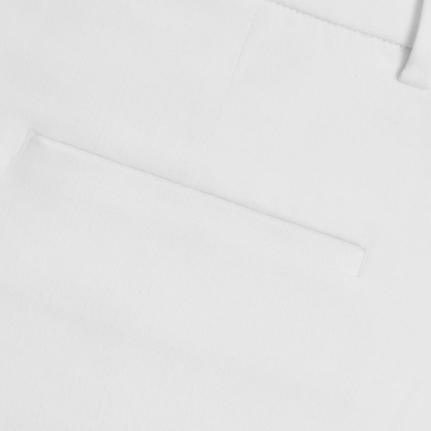 LTD RELEASE LINEN CROPPED PLEATED TROUSER in Snow image number 5