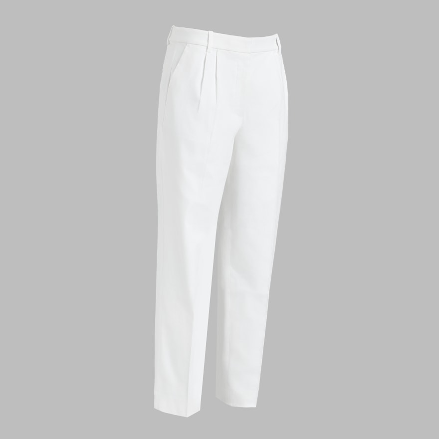 LTD RELEASE LINEN CROPPED PLEATED TROUSER in Snow image number 1