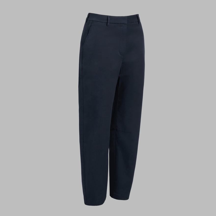 LTD RELEASE STRETCH COTTON GABARDINE BARREL LEG TROUSER in Twilight image number 1