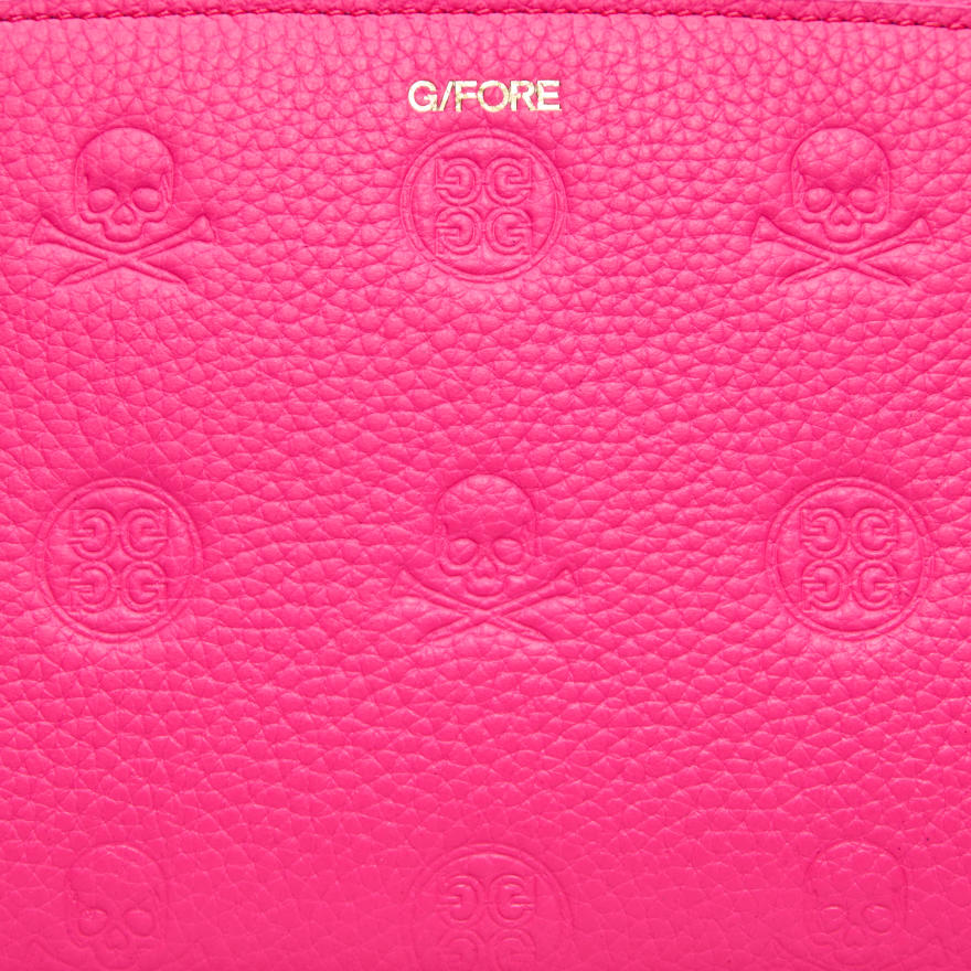 DEBOSSED SKULL & TEES COSMETICS CASE in KNOCKOUT PINK image number 3