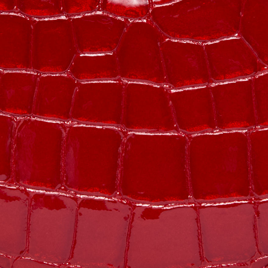 LOVE G CROC-EMBOSSED LEATHER COIN PURSE KEYCHAIN in Lava image number 3
