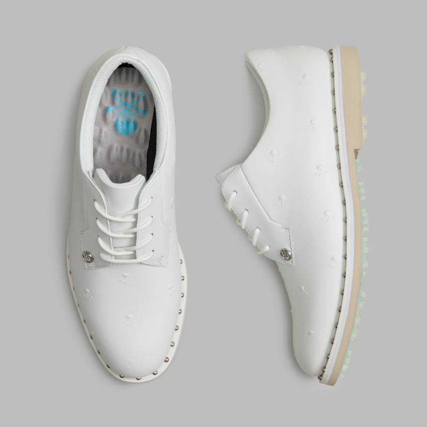WOMEN'S GALLIVANTER STUDDED LEATHER SKULL & TEES GOLF SHOE in SNOW/STONE image number 1