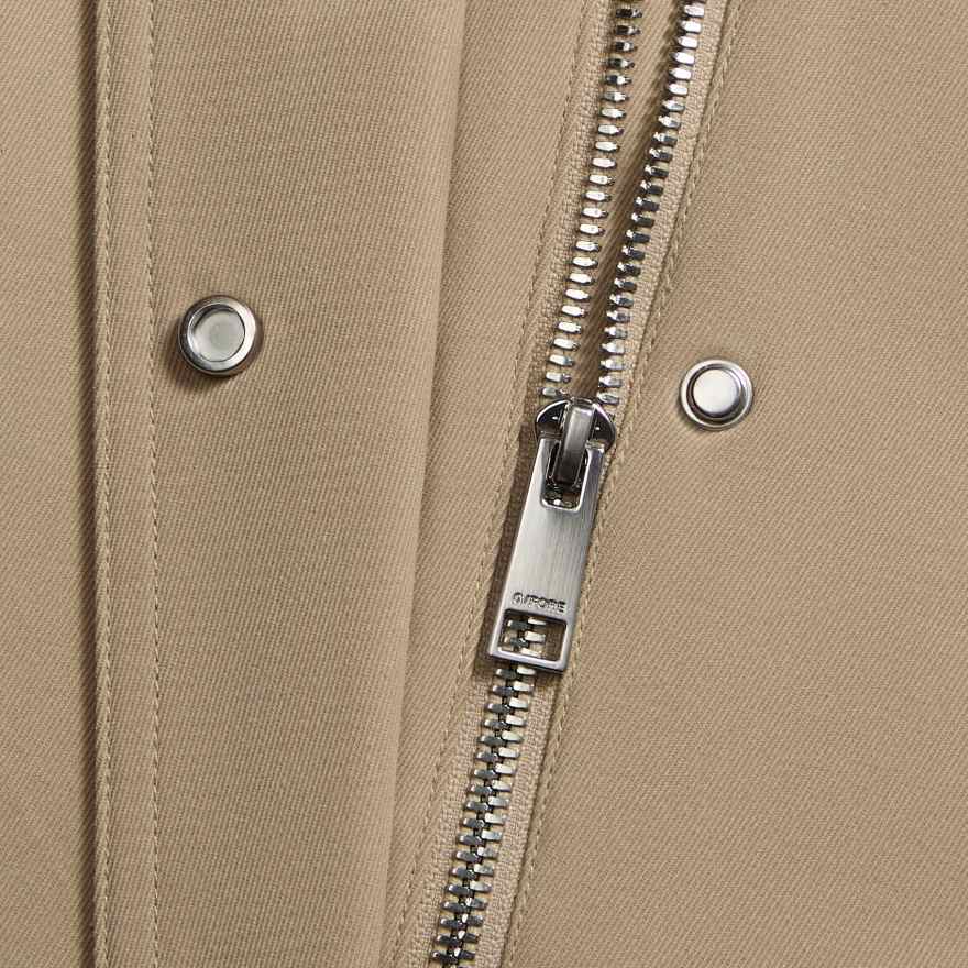 LTD RELEASE LEATHER COLLAR TRI-COTTON CROPPED JACKET in PUMICE image number 6