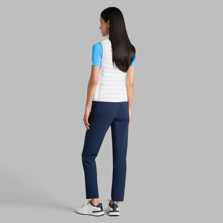 V-DOWN QUILTED STRETCH TECH INTERLOCK VEST in CHALK WHITE image number 4