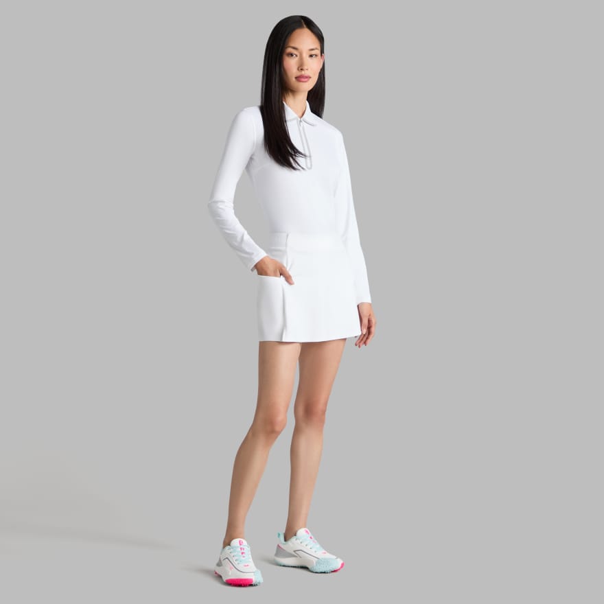 SILKY TECH NYLON LONG SLEEVE 1/4 ZIP POLO | WOMEN'S POLO SHIRTS