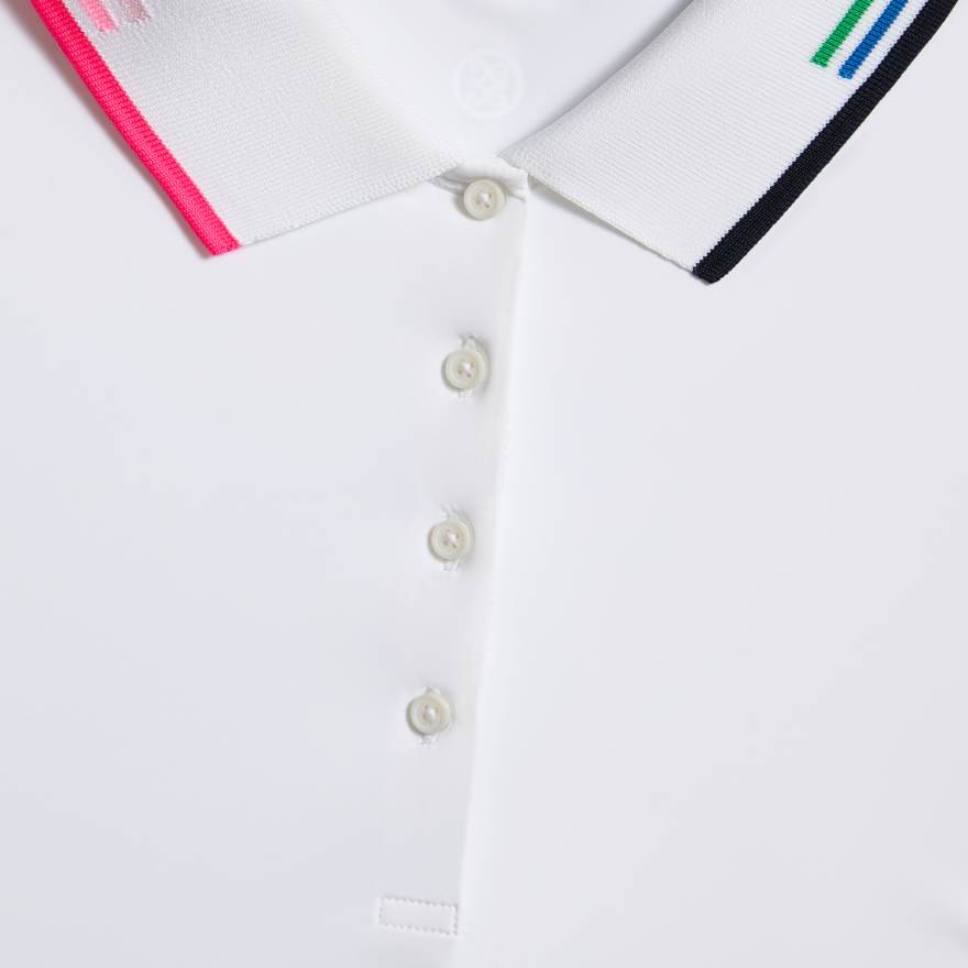 SILKY TECH NYLON LONG SLEEVE POLO in Snow image number 5