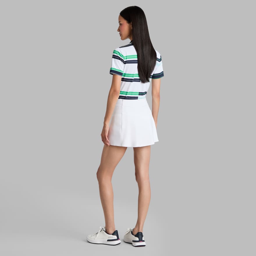 ENGINEERED STRIPE TECH PIQU&Eacute; POLO in Snow image number 4