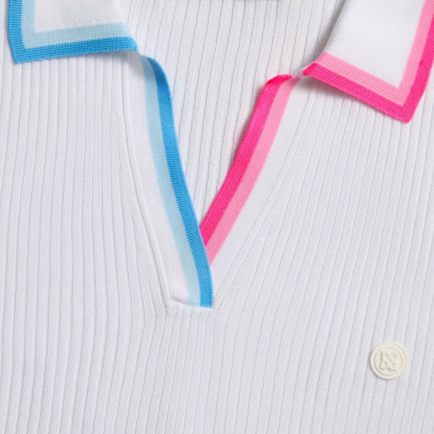 JOHNNY COLLAR COTTON BLEND RIB POLO in Snow image number 5
