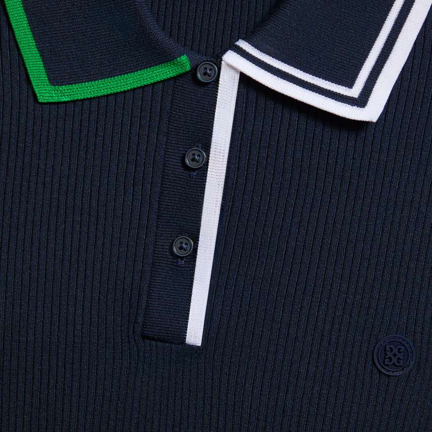 VISCOSE BLEND LONG SLEEVE KNIT POLO | WOMEN'S POLO SHIRTS | G/FORE