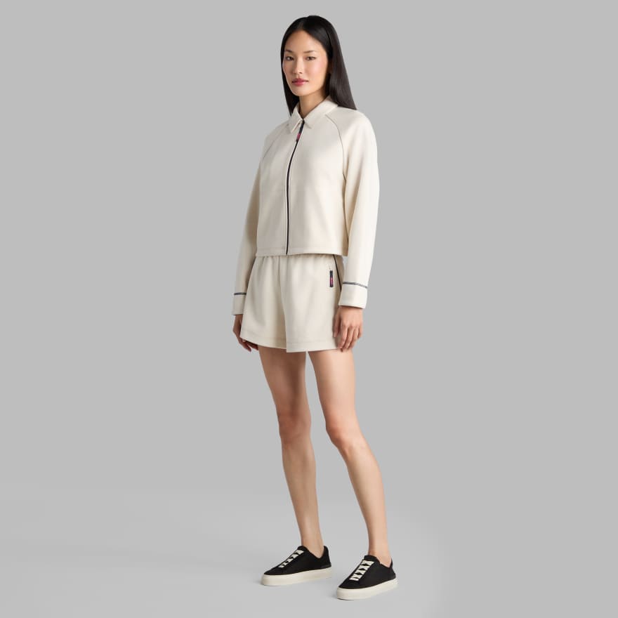 COZY DOUBLE KNIT SHORT in CHALK WHITE image number 3