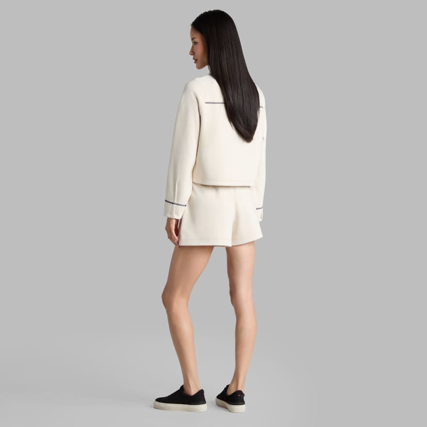 COZY DOUBLE KNIT SHORT in CHALK WHITE image number 4