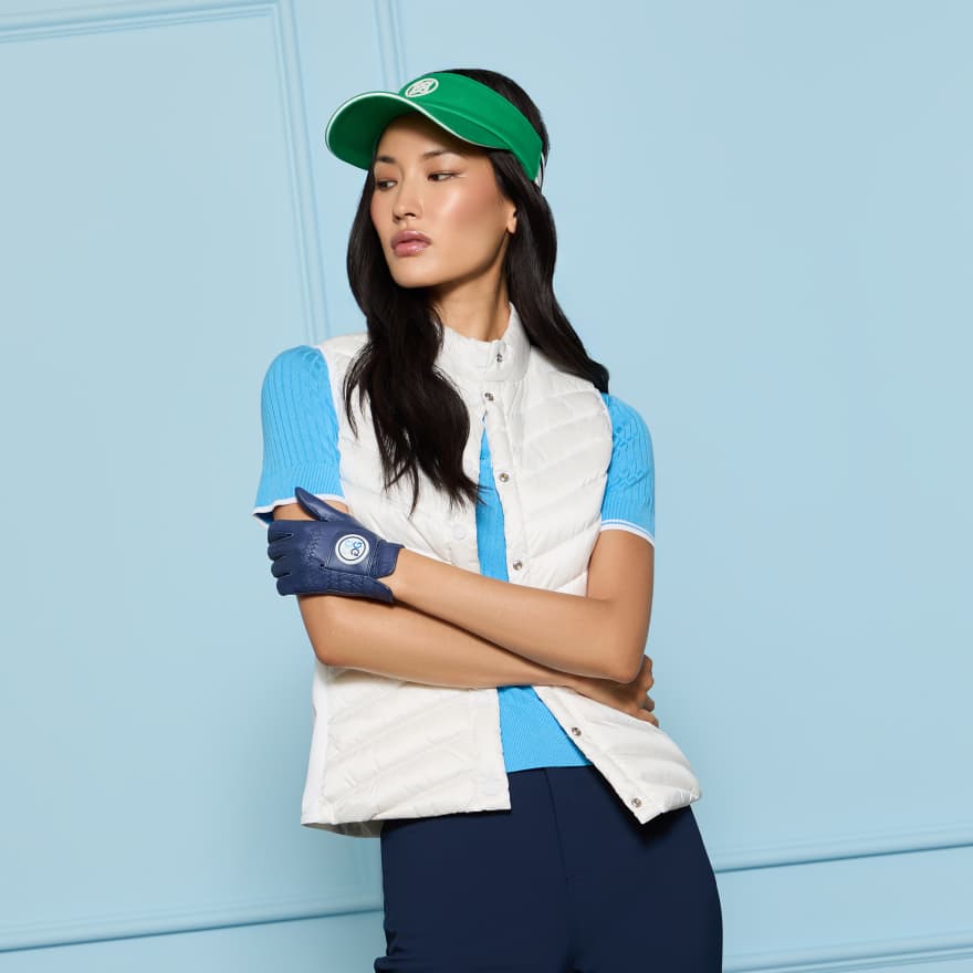 RIBBED KNIT SWEATER POLO in Azul image number 2