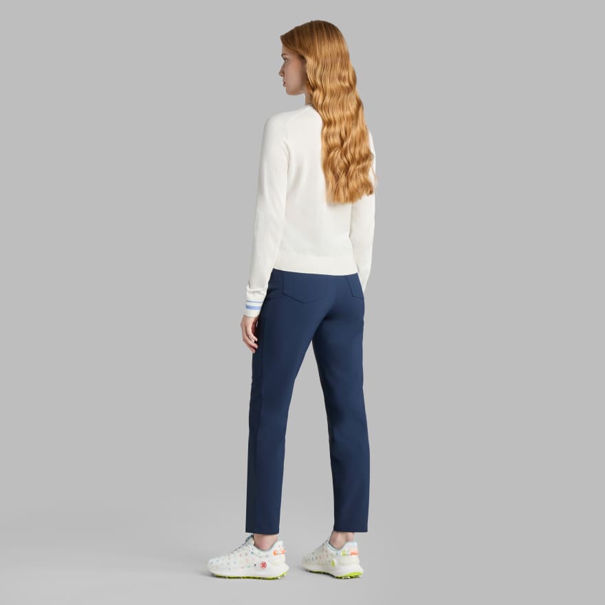 COOLING COTTON CREWNECK SWEATER in CHALK WHITE image number 4